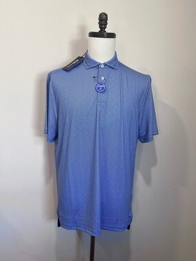 NWT RLX Ralph Lauren Classic Fit SS Performance Polo Shirt Geometric Mens Medium